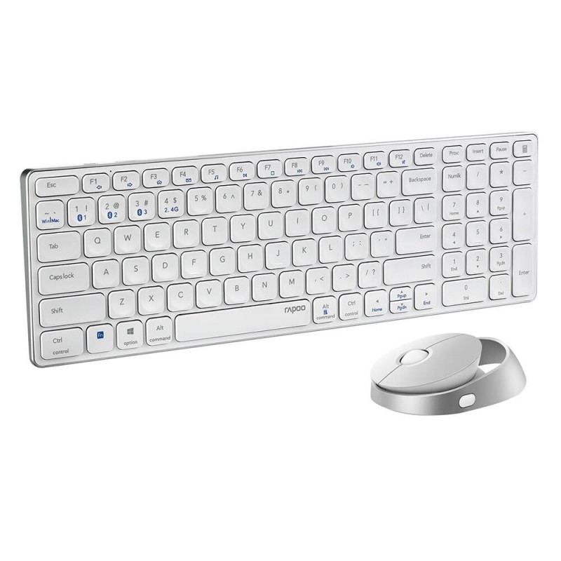 Wireless Keyboards - Rapoo 9750M set med trådlöst tangentbord och mus för PC & Mac (bluetooth + USB)