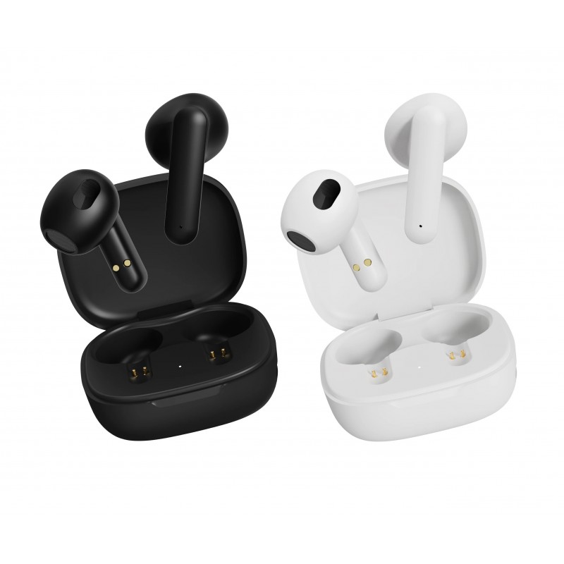 In-ear - Streetz T160 True Wireless in-ear headset och hörlurar svart/vit