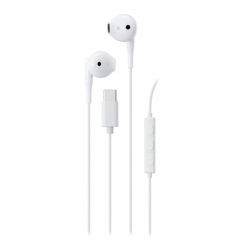 In-ear - Streetz C210 semi-in-ear hörlurar & headset med USB-C (svart/vit)