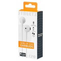 In-ear - Streetz C210 semi-in-ear hörlurar & headset med USB-C (svart/vit)