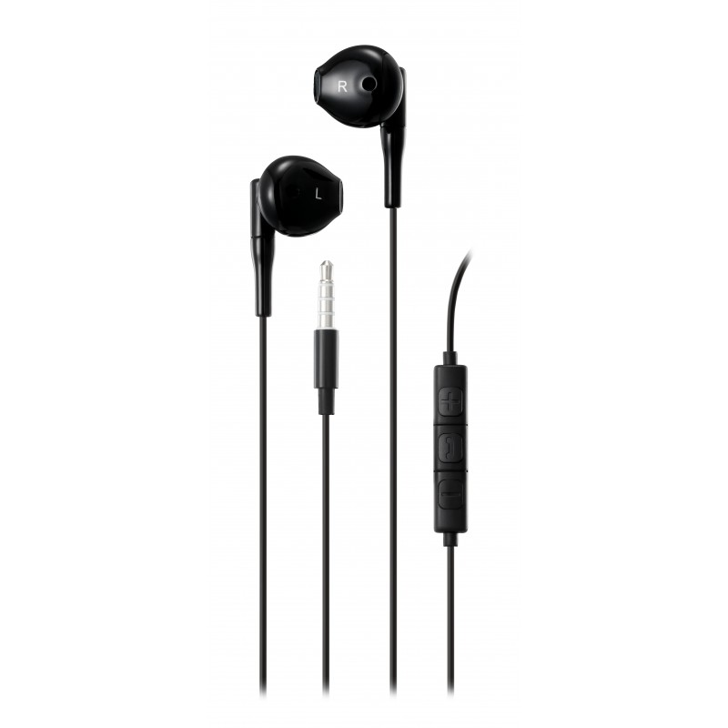 In-ear - Streetz E130 semi-in-ear hörlurar & headset med 3.5 mm kontakt (svart/vit)