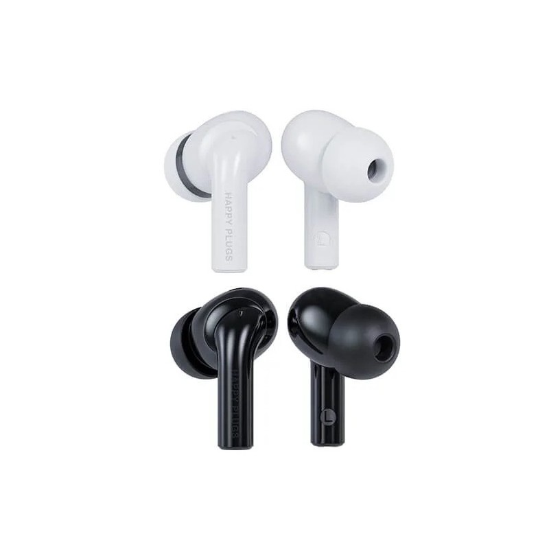 Happy Plugs Joy Pro in-ear bluetooth-hörlurar med aktiv brusreducer... Noise Cancelling Earphones - Happy Plugs Joy Pro in-ear bluetooth-hörlurar med aktiv brusreducering vit/svart