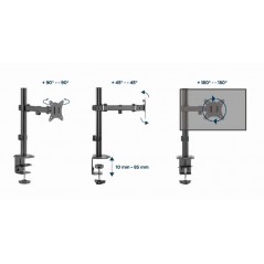 VESA mount for monitor - Gembird justerbart skrivbordsfäste VESA för datorskärm 17-32"