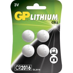 GP CR2016 litiumbatteri 4-pack knappcellsbatterier
