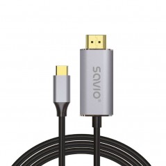 Savio USB-C till HDMI-kabel 2m med stöd för 4K i 60 Hz