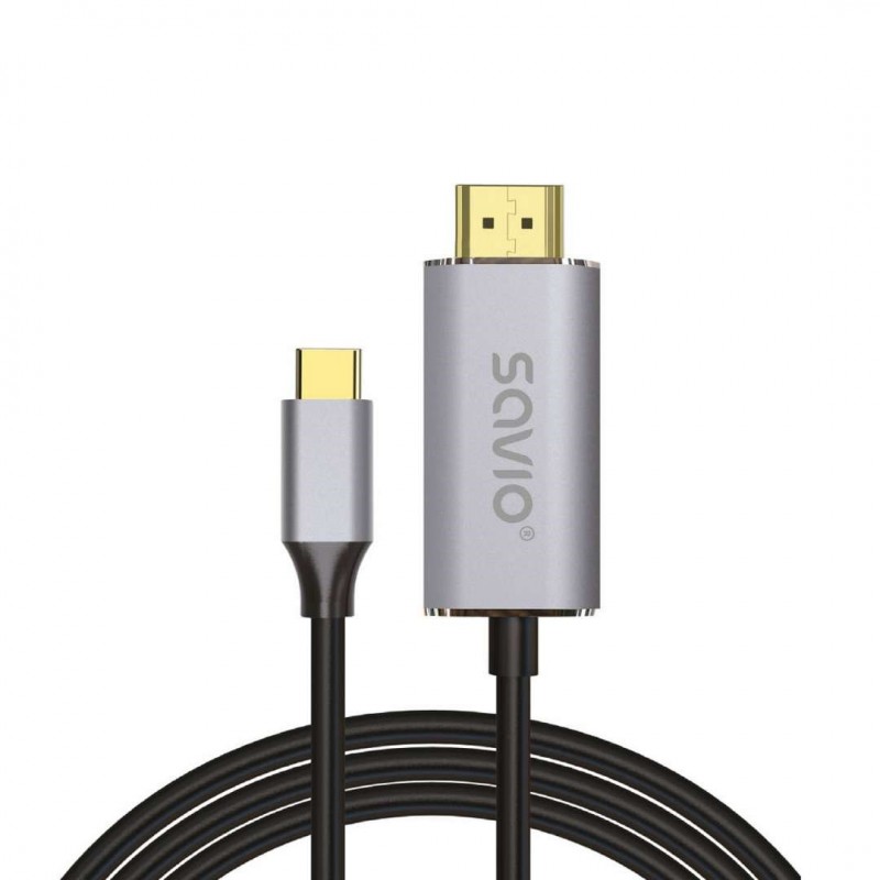 Screen Cables & Screen Adapters - Savio USB-C till HDMI-kabel 2m med stöd för 4K i 60 Hz