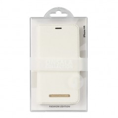 iPhone XR - Onsala Saffiano 2-i-1 magnetiskt plånboksfodral till iPhone XR (vitt)