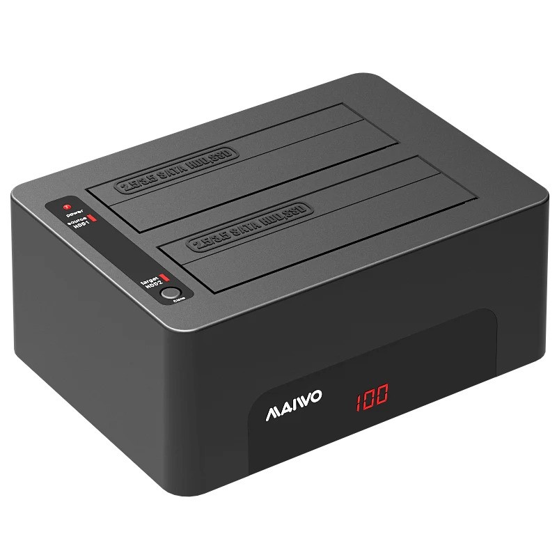 Docking Stations for Hard drives - Maiwo USB 3.1-dockningsstation för två 2.5"/3.5" SATA-hårddiskar med stöd för kloning