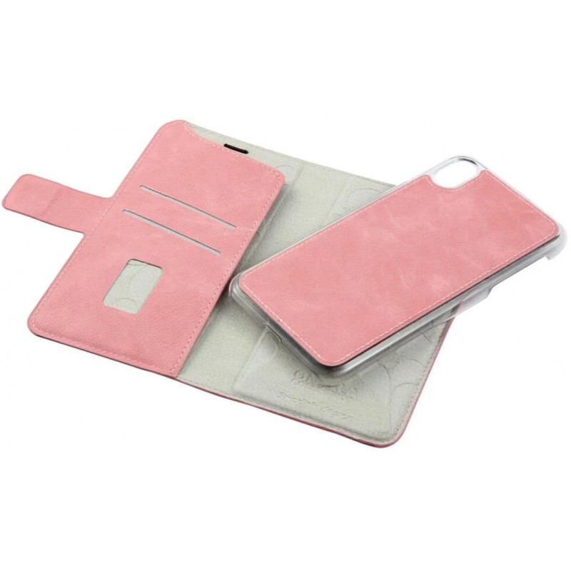 iPhone XR - Onsala Saffiano 2-i-1 magnetiskt plånboksfodral till iPhone XR Dusty Pink