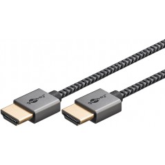 Goobay slimmad textil HDMI-kabel med stöd för 8K 60Hz och HDR