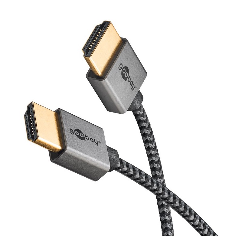 HDMI cable and HDMI adapter - Goobay slimmad textil HDMI-kabel med stöd för 8K 60Hz och HDR