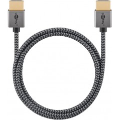 HDMI cable and HDMI adapter - Goobay slimmad textil HDMI-kabel med stöd för 8K 60Hz och HDR