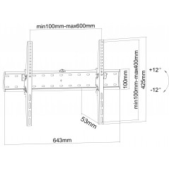 Wall brackets for speakers and TVs - Andersson WTT 3.0 väggfäste VESA för TV 37-70" upp till 40kg