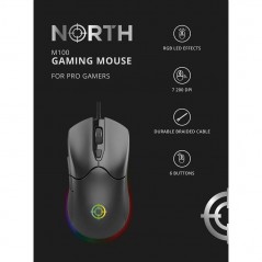 North M100 RGB gamingmus med 10 ljuseffekter