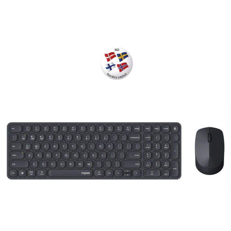 Wireless Keyboards - Rapoo 9310M ultratunt trådlöst tangentbord och mus med Multi-Mode (bluetooth + USB)