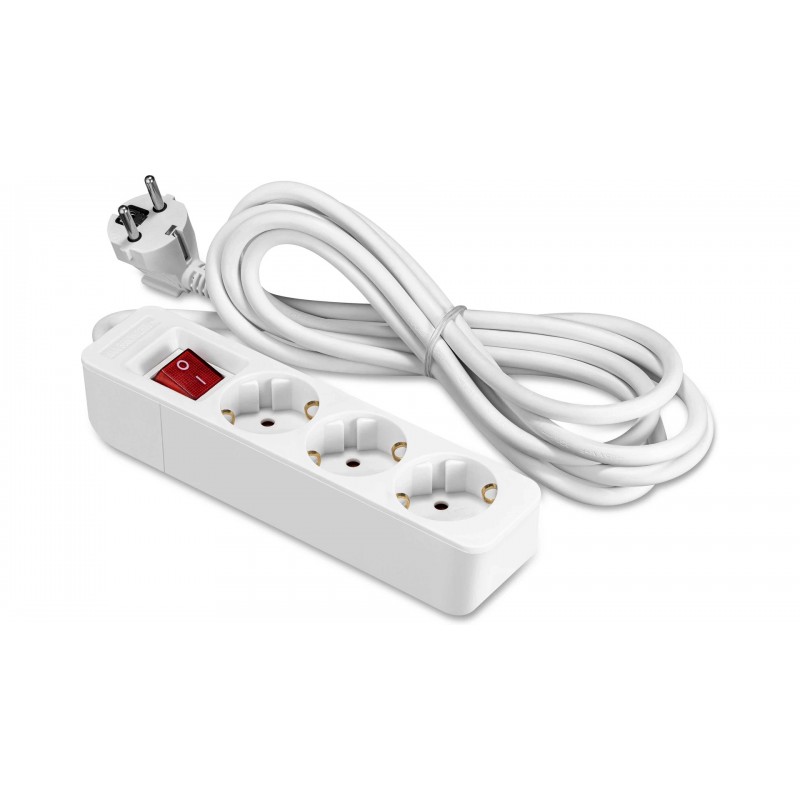 Junction box - ON grenuttag jordat med 3 uttag och 3m kabel