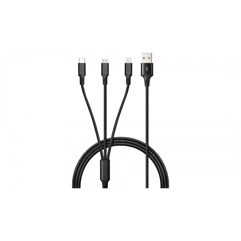 Chargers and Cables - Andersson laddningskabel 3-i-1 USB till USB-C, Lightning och microUSB