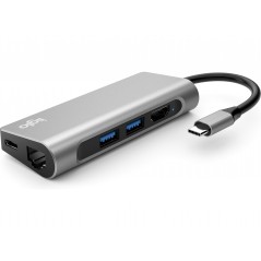iiglo Multiport Dock USB-C-hubb 7-i-1 till USB-C/2xUSB/HDMI/LAN/microSD/SD 100W 4K 30Hz