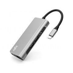 iiglo Multiport Dock USB-C-hubb 7-i-1 till USB-C/2xUSB/HDMI/LAN/microSD/SD 100W 4K 30Hz