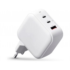 Phone Wall charger - Andersson AC-adapter GaN väggladdare 65W med 2 USB-C och 1 USB (vit)