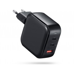 Phone Wall charger - Andersson AC-adapter GaN väggladdare 65W med 2 USB-C och 1 USB (svart)