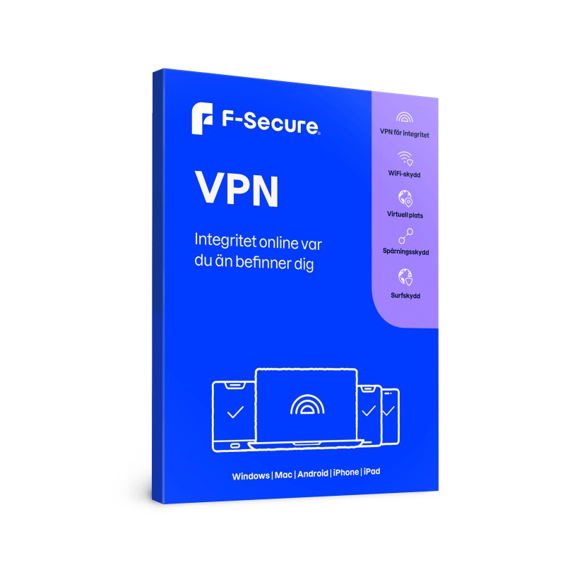 Softwares - F-Secure VPN Mobile som skyddar din integritet online - för mobil/tablet i 1 år