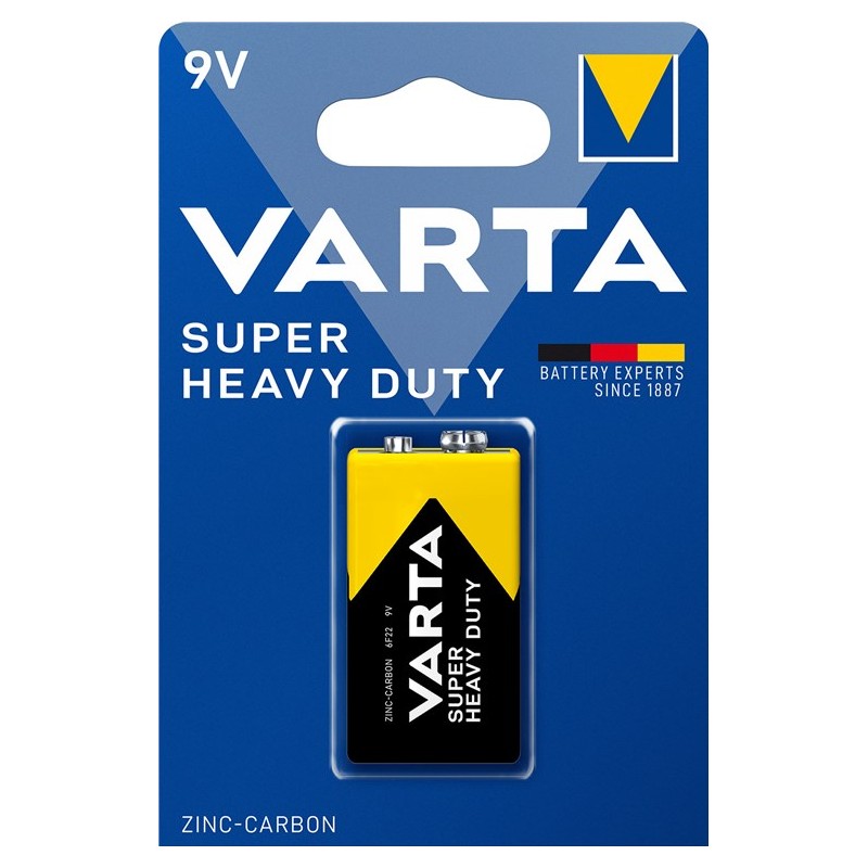 Battery & Battery testers - Varta Super Heavy Duty 9V batteri (6F22)