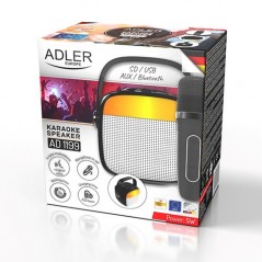 Wireless Bluetooth Speaker - Adler kompakt bärbar högtalare med trådlös mikrofon för karaoke
