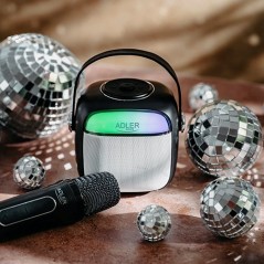 Wireless Bluetooth Speaker - Adler kompakt bärbar högtalare med trådlös mikrofon för karaoke