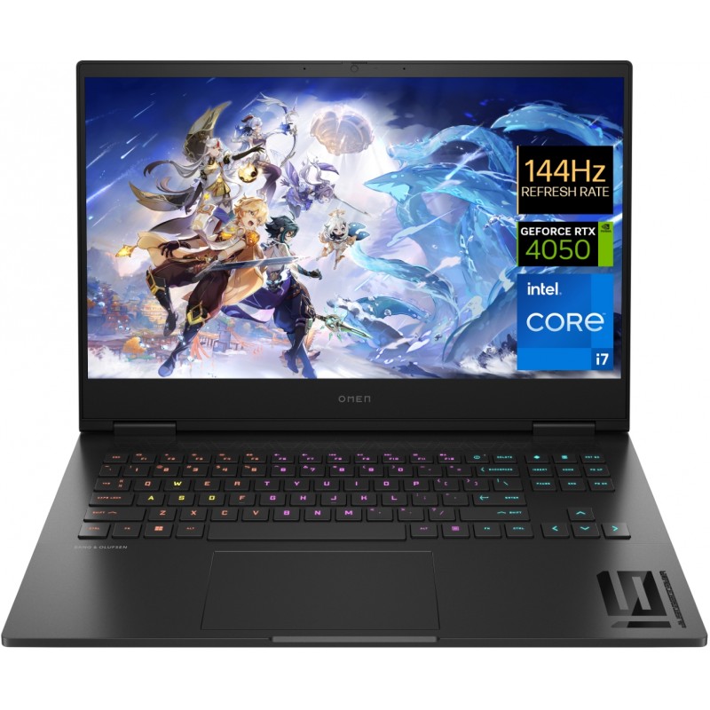 Laptop with 16 to 17 inch screen - HP OMEN 16-wd0012no 16.1" Full HD 144Hz i7 (gen 13) 16GB 512GB SSD RTX 4050 6GB Win 11 Shadow Black