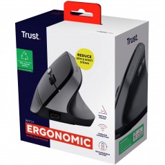 Wireless mouse - Trust ergonomisk trådlös vertikal mus med laddningsbart batteri