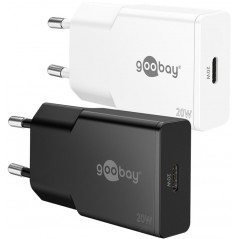 Snabbladdande kompakt GaN strömadapter med USB-C PD 20W svart/vit |...