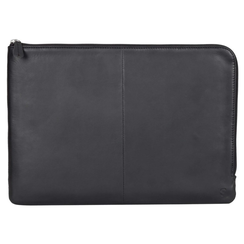 Computer sleeve - Buffalo handgjort laptopfodral i äkta läder upp till 14" (svart)