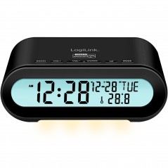 LogiLink klockradio med termometer och hygrometer (svart)
