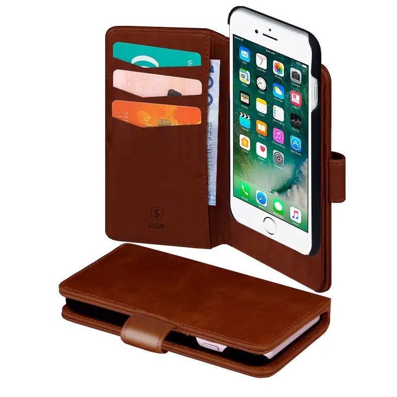 Covers - Sign plånboksfodral med avtagbart skal till iPhone 6/7/8/SE2/SE3 (brunt)