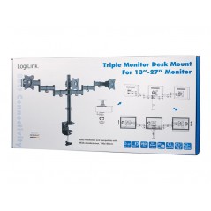 VESA mount for monitor - LogiLink skrivbordsfäste VESA för tre datorskärmar 13-27"