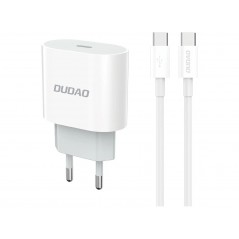 Dudao 20 Watt AC-adapter väggladdare med USB-C samt 1 meters USB-C-kabel