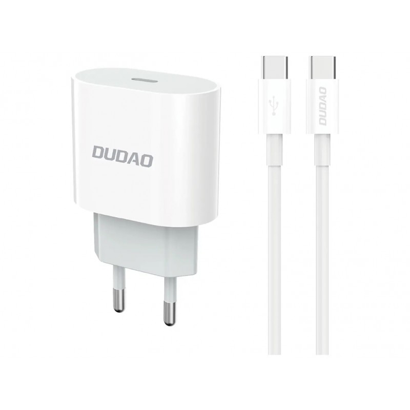 Phone Wall charger - Dudao 20 Watt AC-adapter väggladdare med USB-C samt 1 meters USB-C-kabel
