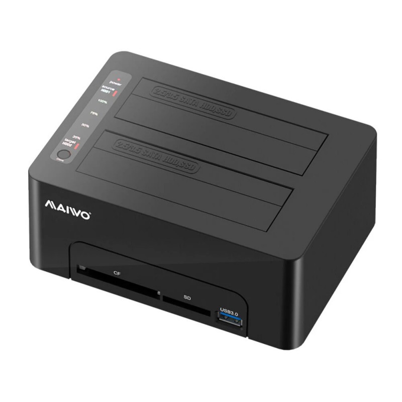 Docking Stations for Hard drives - Maiwo USB 3.1-dockningsstation för två 2.5"/3.5" SATA-hårddiskar med stöd för kloning