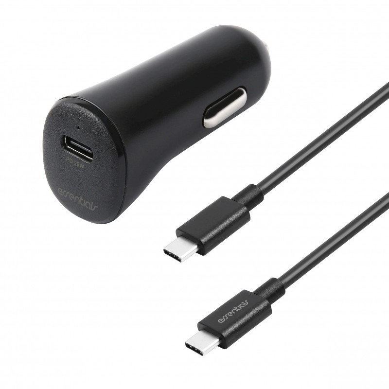 Chargers and Cables - Essentials 20W billaddare med USB-C och 1 meters USB-C till USB-C-kabel
