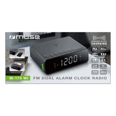 Radio & Stereo - Muse klockradio med trådlös laddare och USB-laddport
