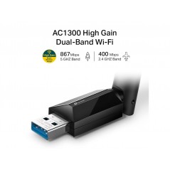 TP-Link T3U PLUS AC1300 trådlöst WiFi USB-nätverkskort med Dual Band 2.4GHz/5GHz (fyndvara)