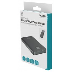Portable Batteries - Deltaco powerbank 5000 mAh med trådlös laddning 15W och MagSafe