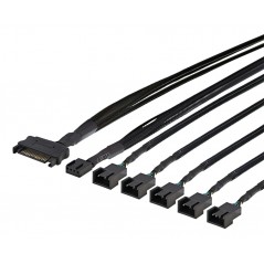 Splitter för PWM-fläktar 1st 4-pin till 5st 4-pin med SATA-ström
