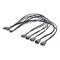 Splitter för PWM-fläktar 1st 4-pin till 5st 4-pin med SATA-ström