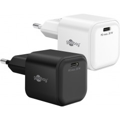 Snabbladdande GaN strömadapter med USB-C PD 20W svart/vit | Goobay ...