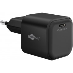Snabbladdande GaN strömadapter med USB-C PD 20W svart/vit