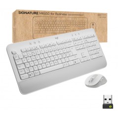 Keyboard & Computer Mouse - Logitech MK650 trådlöst tangentbord och mus med Logi Bolt och Bluetooth vit (fyndvara)