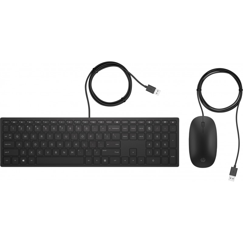 Keyboard & Computer Mouse - HP 400 paket med kompakt USB-tangentbord och mus