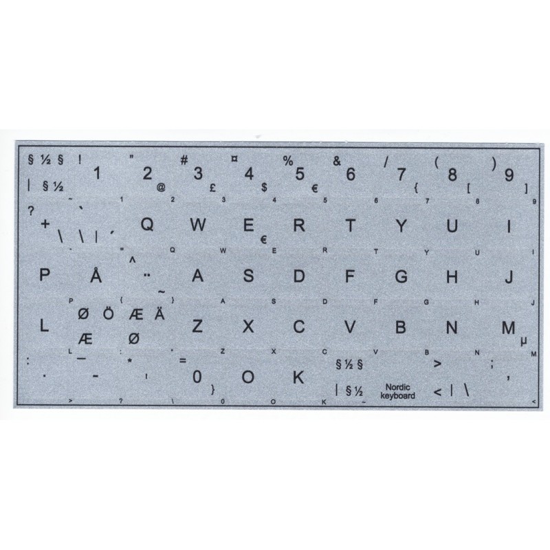 Other Computer Supplies - Klistermärken för utländska tangentbord, nordisk (SE/DK/FI/NO) Silver